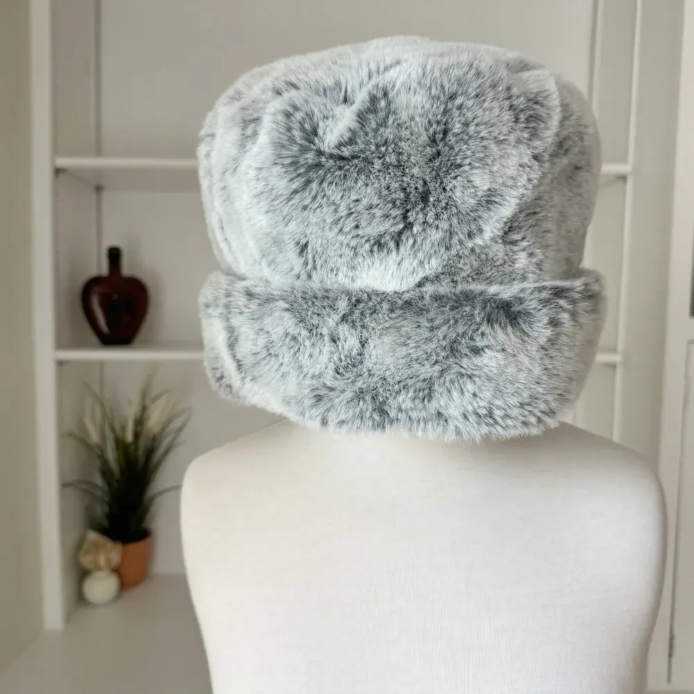 Vintage Peter Bettley Grey Faux Fur Russian Cossack Hat - Picture 1 of 6